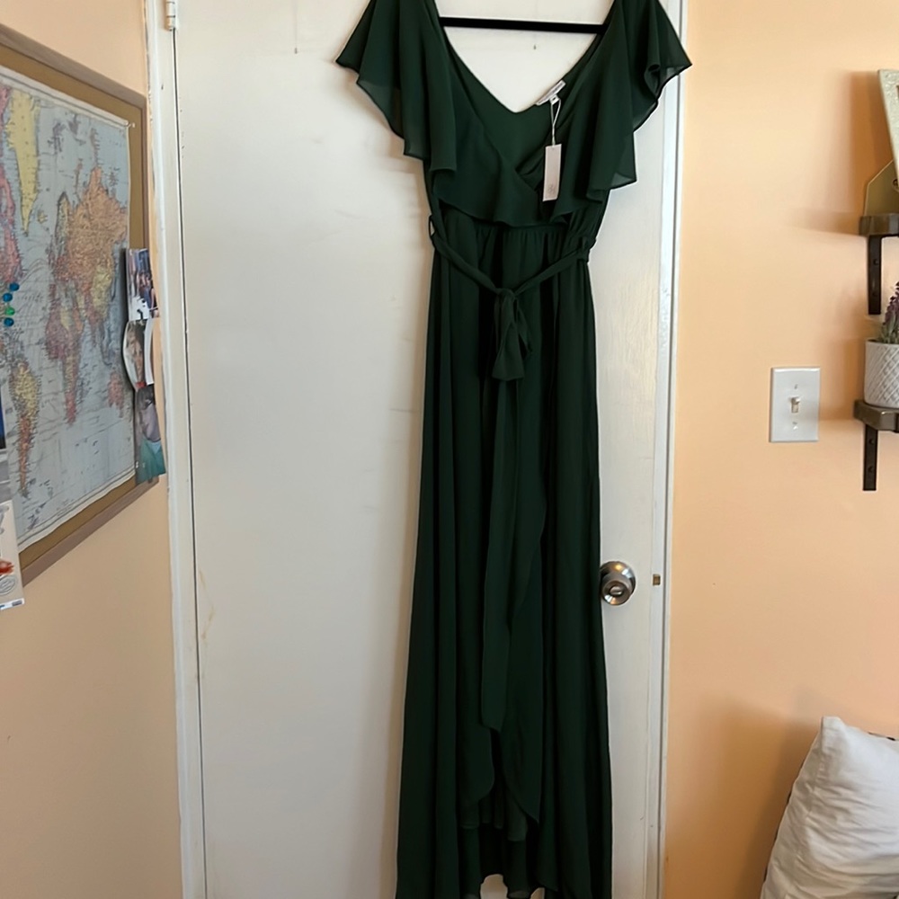 Hunter green maxi dress